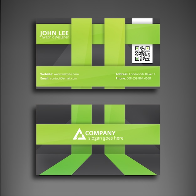 Vector green corporate business card