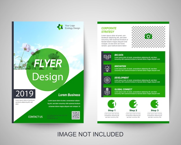 green corporate flyer design template