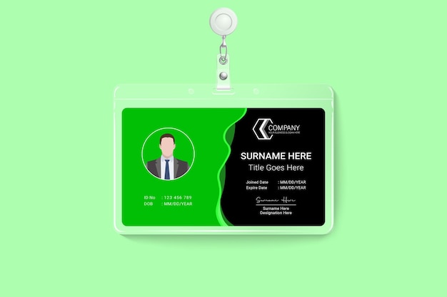 Vector green corporate id card design