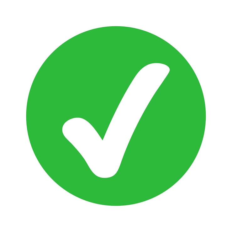 Vector green correct sign vector icon
