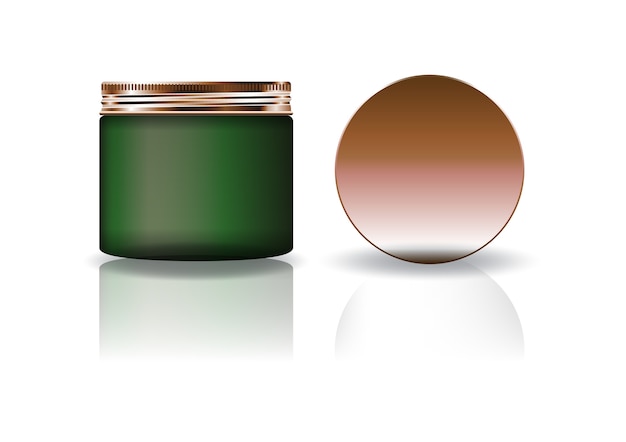 Green cosmetic round jar 