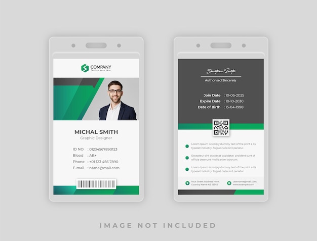 Vector green creative office identity card design