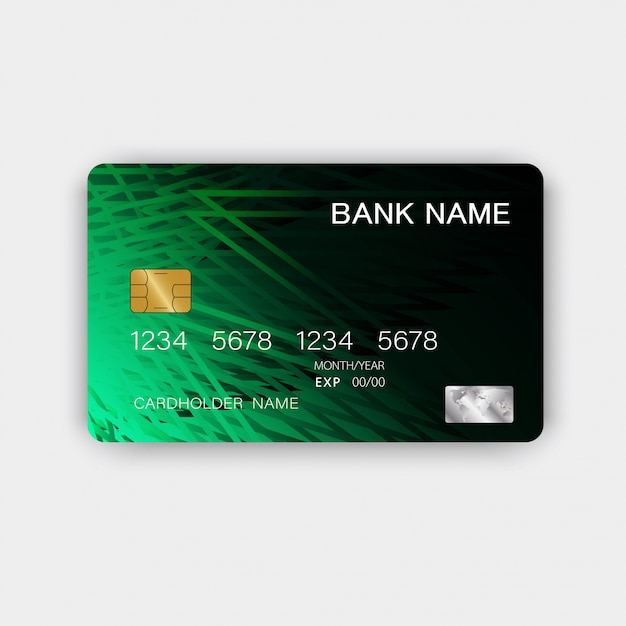 Vector green credit card design. with inspiration from abstract.