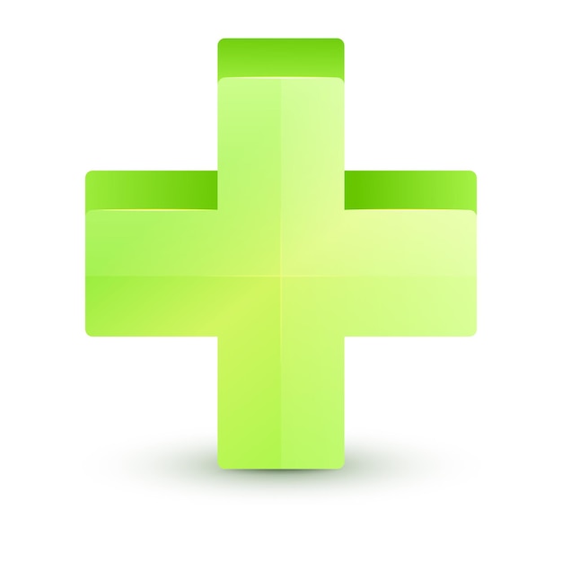 Vector green cross cross symbol of safety guidance green plus sign vector illustration eps