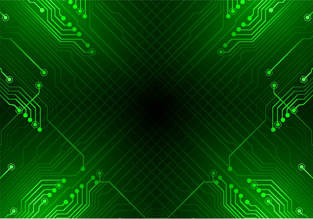 Green cyber circuit future technology background