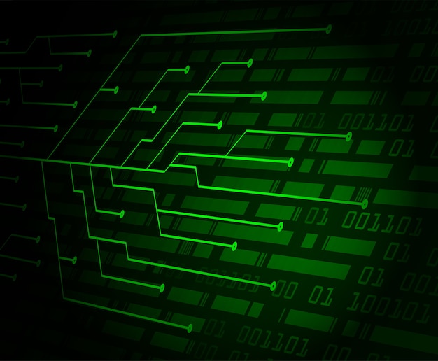 Green cyber circuit future technology concept background