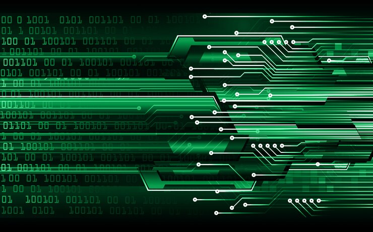 Vector green cyber circuit future technology concept background