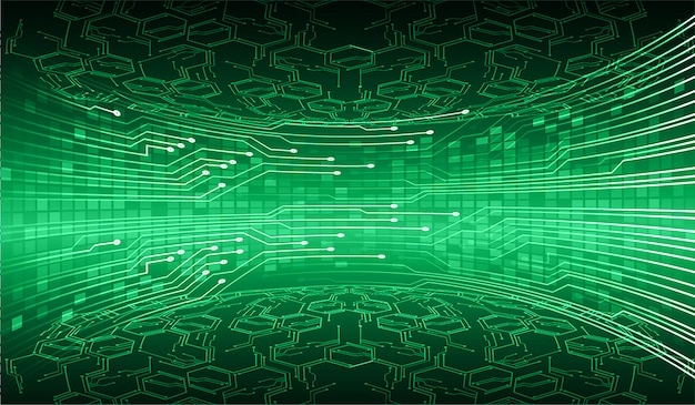 Fondo futuro di concetto di tecnologia del circuito cyber verde