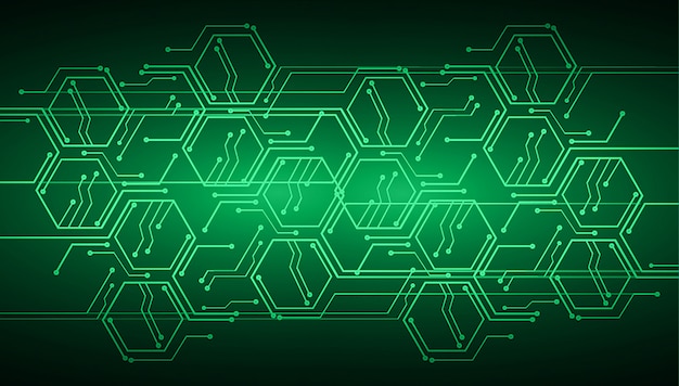 Fondo futuro di concetto di tecnologia del circuito cyber verde