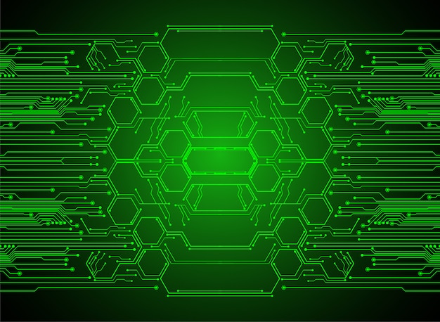 Fondo futuro di concetto di tecnologia del circuito cyber verde