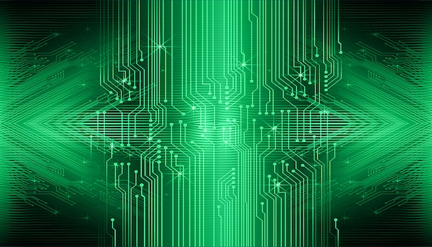 Green cyber circuit future technology concept background