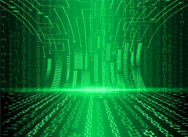 녹색 사이버 회로 미래 기술 개념 배경