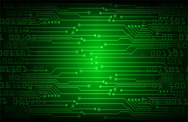 Fondo futuro di concetto di tecnologia del circuito cyber verde