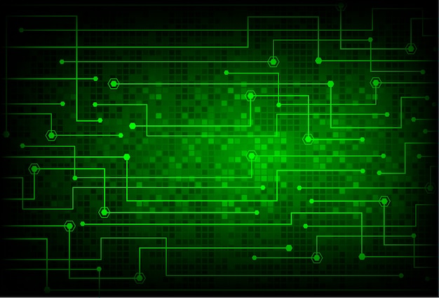 Green cyber circuit future technology concept background