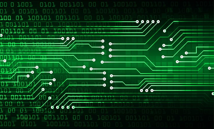 Vector green cyber circuit future technology concept background