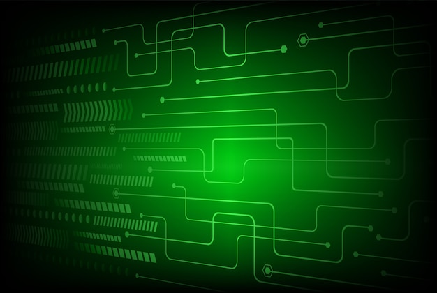 Fondo futuro di concetto di tecnologia del circuito cyber verde