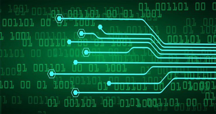 Vector green cyber circuit future technology concept background
