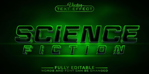 Green Dark Science Fiction Vector Editable Text Effect Template