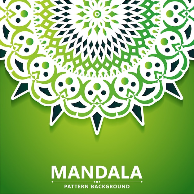 Green decorative mandala background