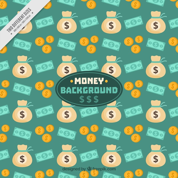 Vector green decorative pattern of money