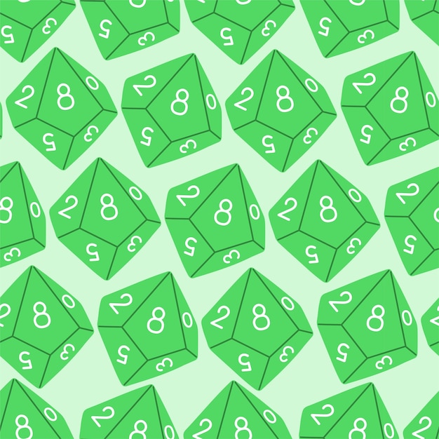 green dice with the number 8 on the bottom