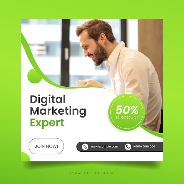 Green Digital Marketing Flyer or Social Media Banner