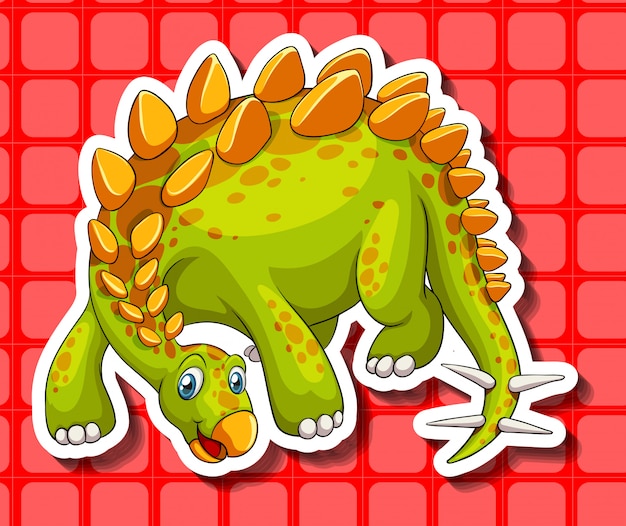 Green dinosaur on red background