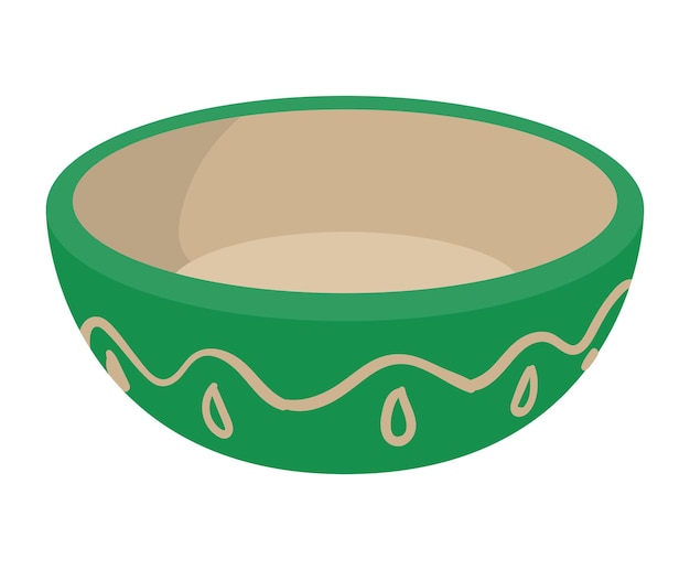 ベクトル 緑の皿キッチン用品アイコン