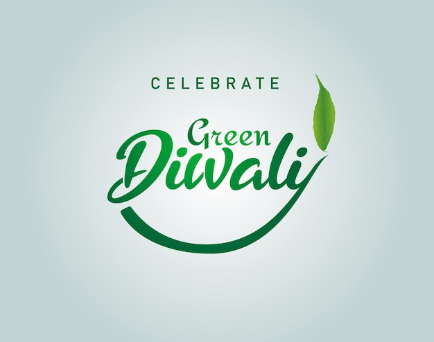 Green Diwali concept vector illustration.