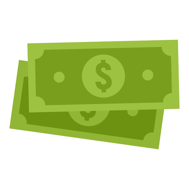 Вектор Значок банкноты зеленого доллара плоская иллюстрация векторной иконки банкноты зеленого доллара для веб-дизайна