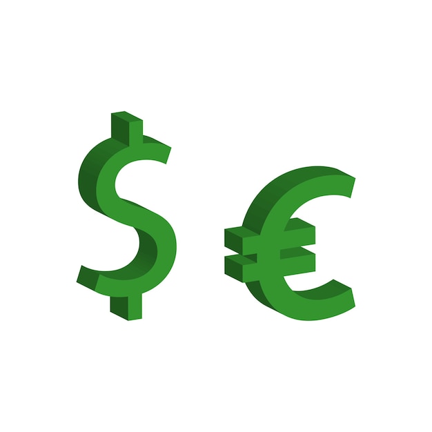 Green dollar and euro Vector illustration EPS 10 Stock image