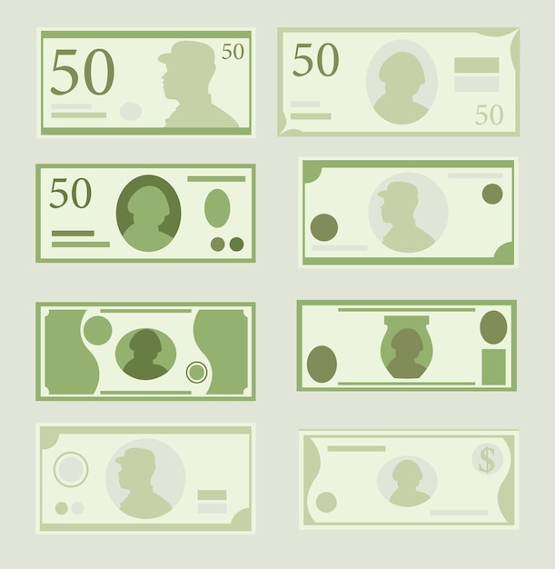 Vector green dollar money