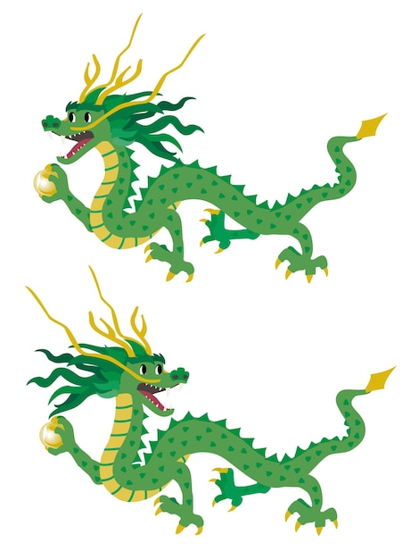 Вектор Зеленый дракон года дракона