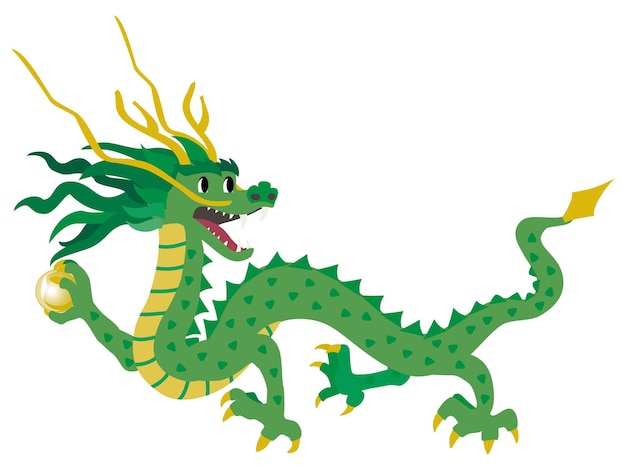 Vector green dragon of the year of the dragon