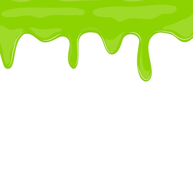 Green dripping slime flat vector background