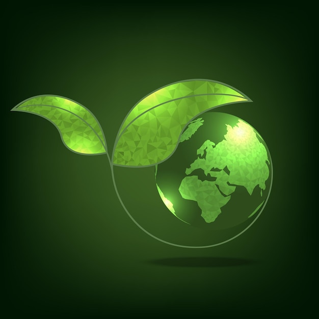 Vector green earth icon