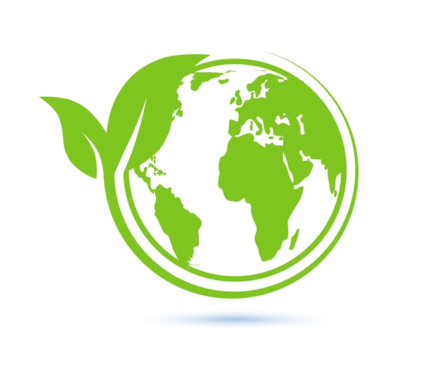 Logo della terra verde salva terra ed ecologia concetto ambientale