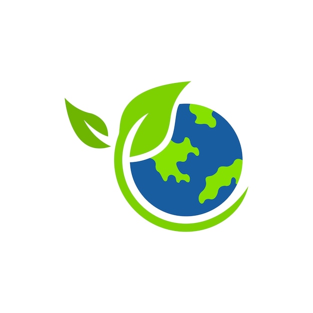 Green earth logo with a leaf and the word earth on it