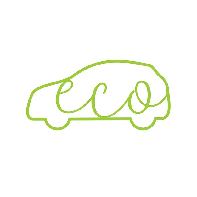 Concetto di auto ecocompatibile verde