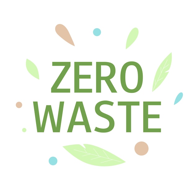 Зеленая экологическая этикетка нулевые отходы концепция экологии перерабатывает повторное использование для печати плакатов и баннеров