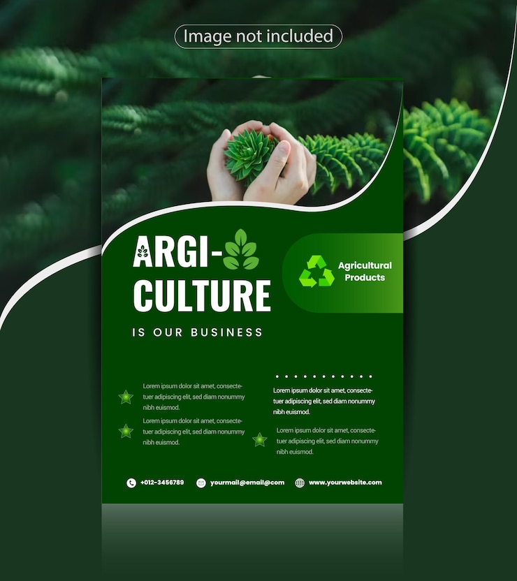 Vector green ecofriendly agriculture flyer