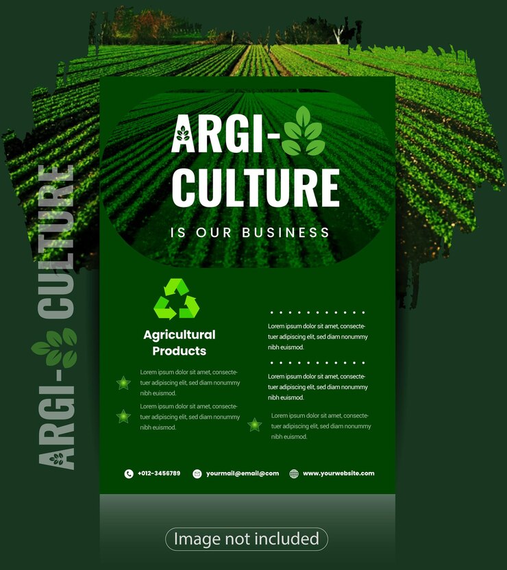 Vector green ecofriendly agriculture flyer