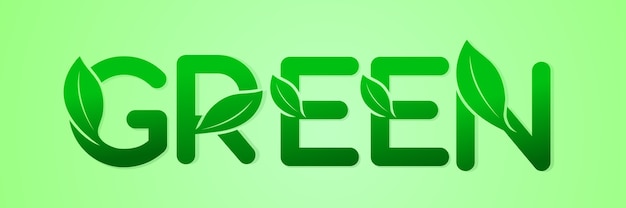 Зеленое экологическое письмо для логотипа природы