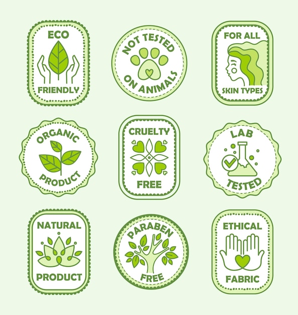 Green ecology logo set