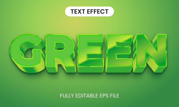 वेक्टर green editable 3d text effect