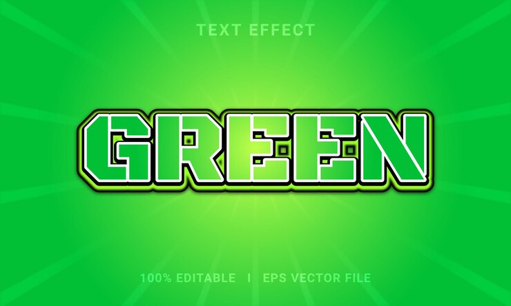 Green Editable modern text effect design for illustrator