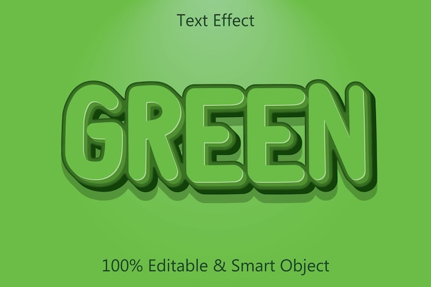 Green editable text effect 3 dimension emboss simple style