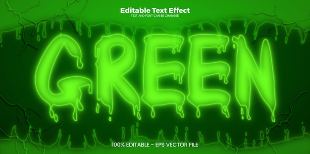 Green editable text effect in modern trend style