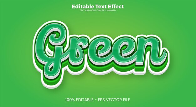 Green editable text effect in modern trend style