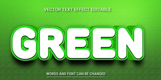 Green Editable Text Effect Vector